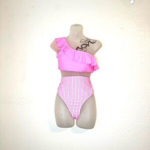 Pink One Shoulder Bikini Set | Barbiecore Summer Vibes | Size Medium